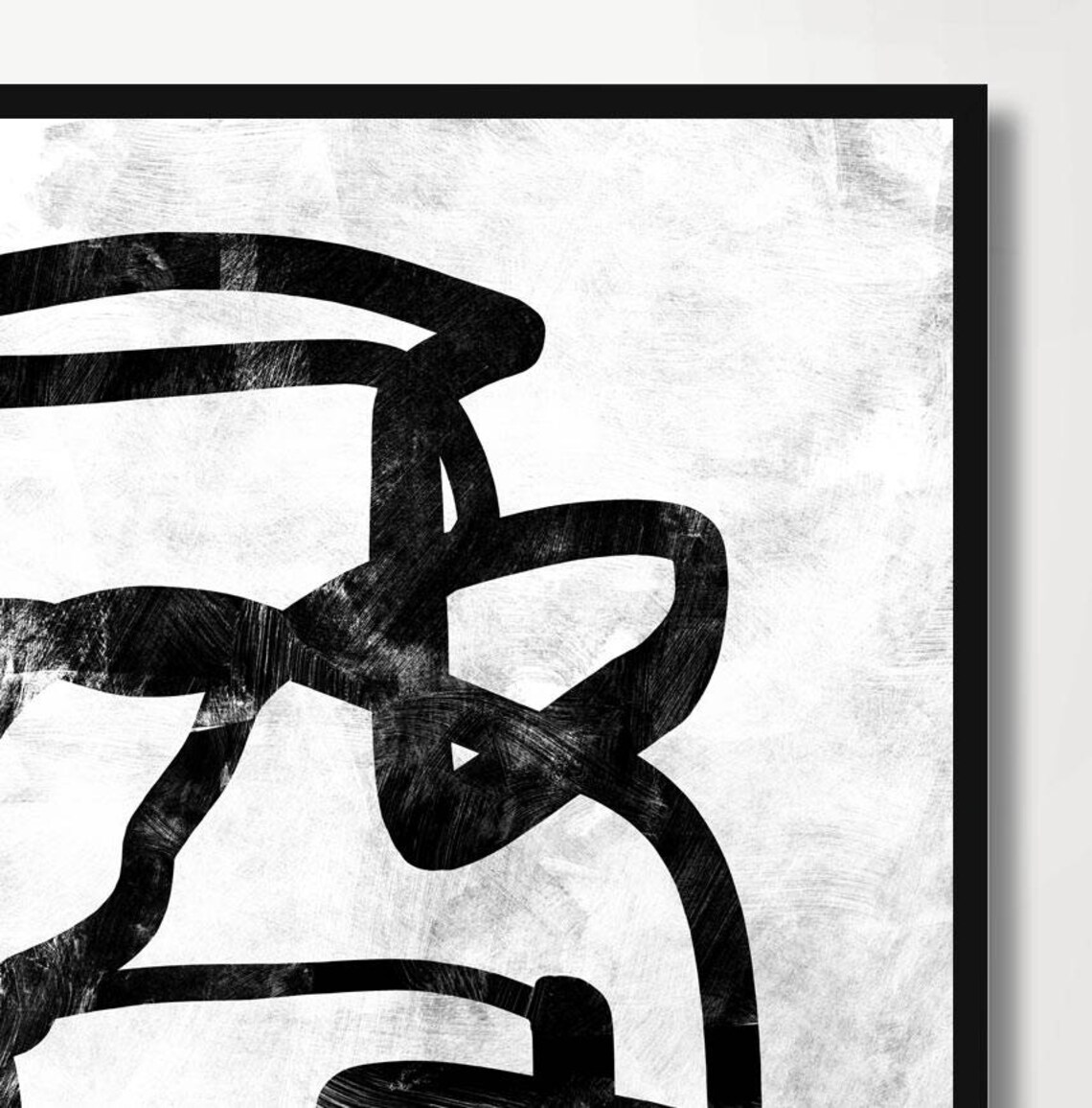 Set of 2 Prints Black White Abstract Art Printable Abstract Etsy