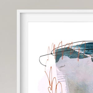 Printable Abstract Art, Navy Blue and Pink Art, Instant Download Art ...