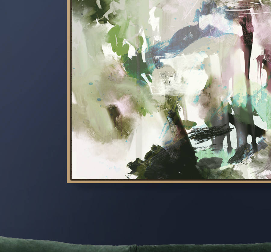 Printable Abstract Art Green and Pink Wall Art Instant Etsy UK