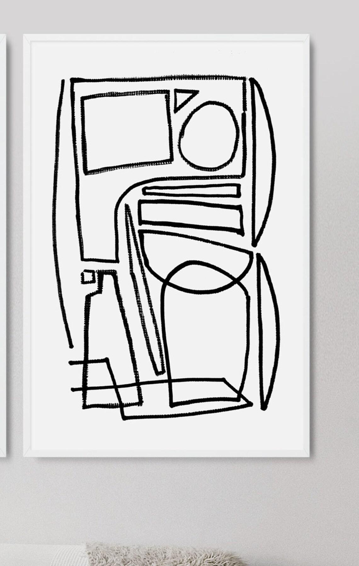 Large Abstract Set of 2 Prints Minimalistic Painting Etsy