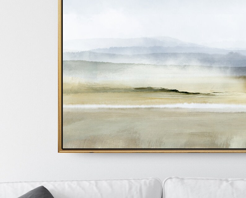 Landscape Painting, Dan Hobday Art, Yellow and Gray wall art, Yellow Wall Art, Large Landscape, Large Wall Art, Beige wall art, Yellowstone imagem 3