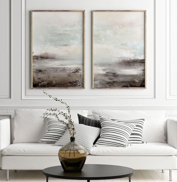 Set of 2 Prints Neutral Art Print Set 2 Abstract Prints Minimal