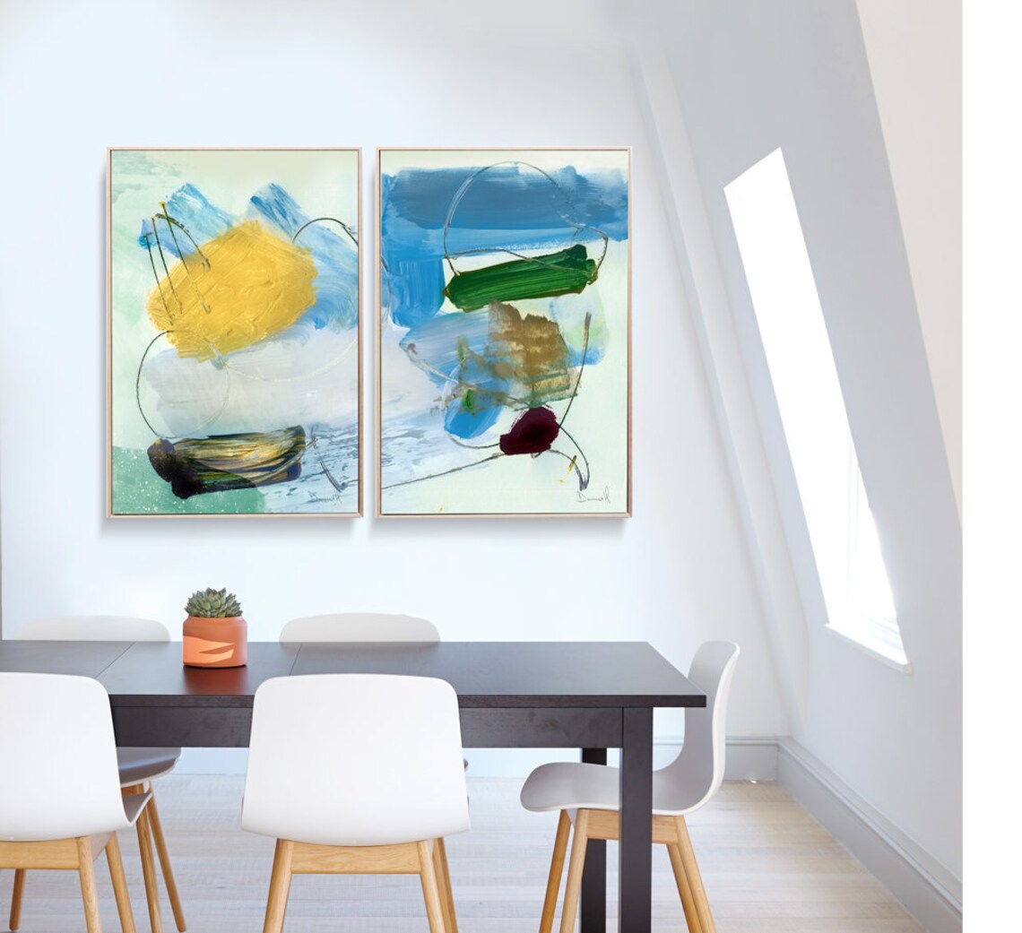 Abstract Print Set Set of 2 Prints Abstract Art Print Set - Etsy UK