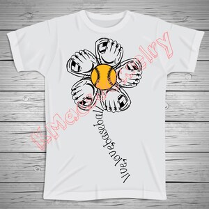 Live, Love Baseball Flower SVG