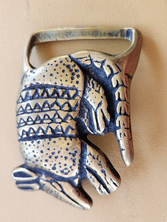 vintage solid brass buckle Gem