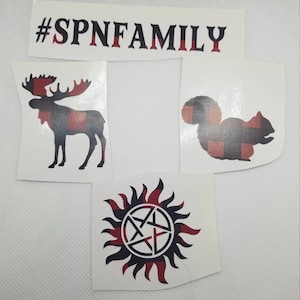 Set of 4 plaid Supernatural decals