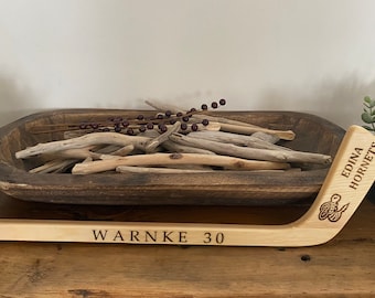 Custom Engraved 18”  Mini Wooden Hockey Sticks