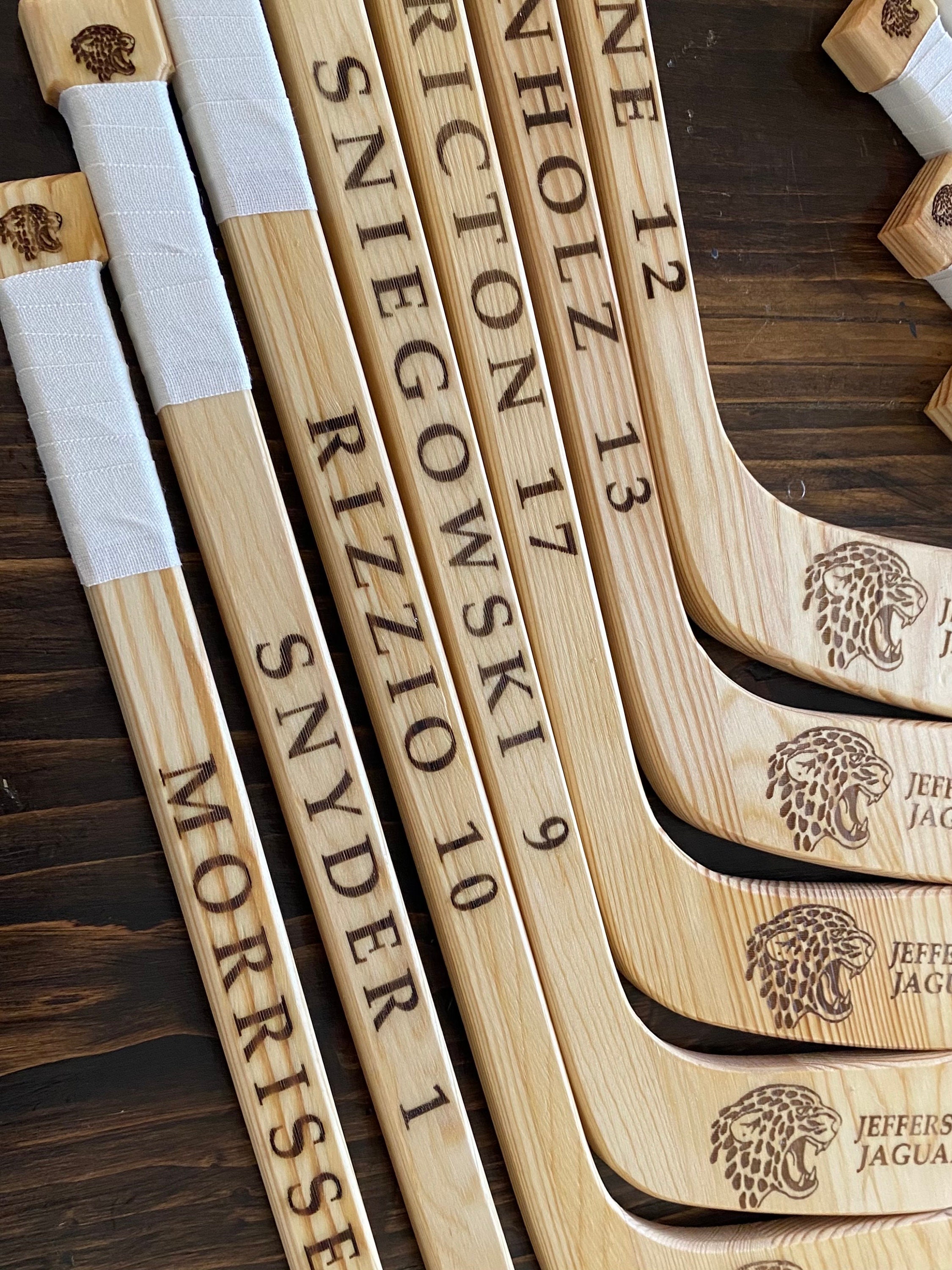 Custom Engraved 18 Mini Wooden Hockey Sticks Etsy
