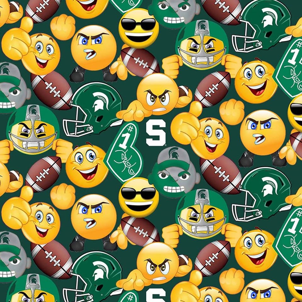 Michigan State Spartan Emoji Cotton Design Authentic Etsy