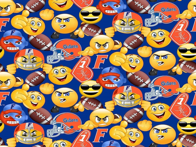 Florida Gators Emoji Cotton Design University of Florida Etsy