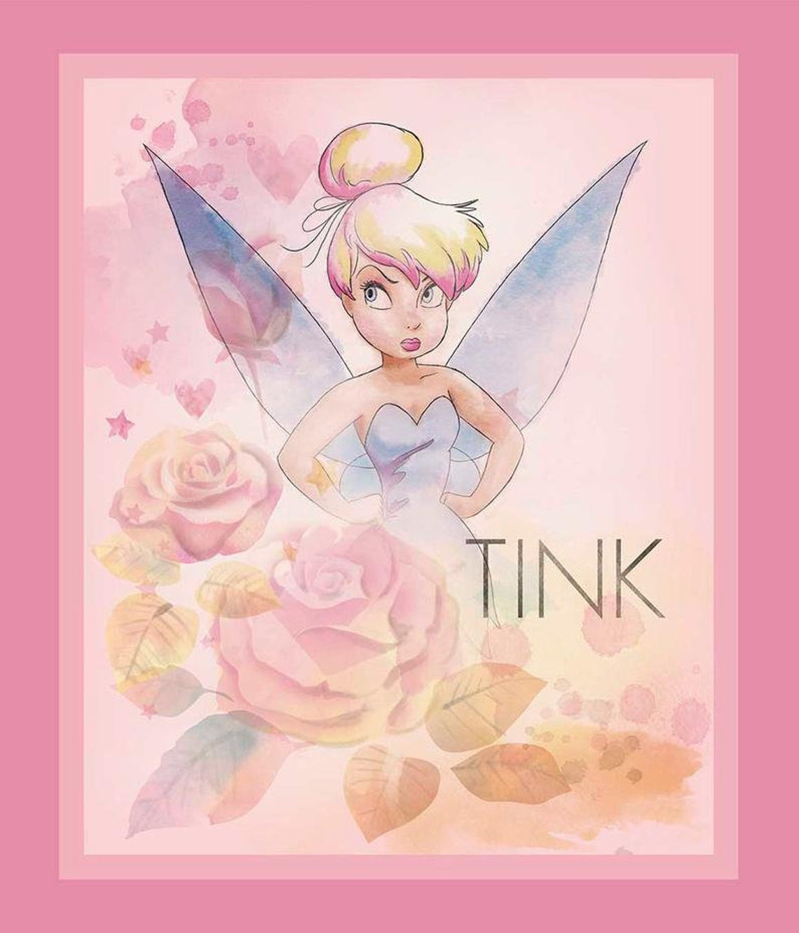 Disney Tinkerbell Roses Stars in the Sky 36 Panel Etsy