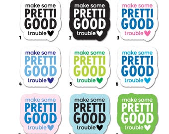 Sticker pour ordinateur portable Make Pretti Good Trouble, Stickers Alex Pretti Pretty et Renee Good Humanity, FDT, Abolish Ice, Resist Liberal Sticker