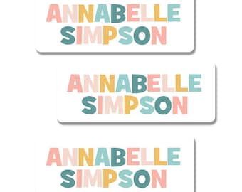 Daycare Labels | 30 Personalized Name Labels | Custom Preschool Name Labels | Waterproof Name Labels for Girls | Kids Camp Stickers