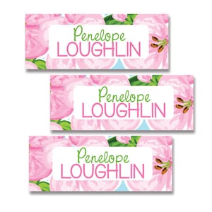 Name Labels for Girl, Waterproof School Labels, Dishwasher Safe Labels, Floral Name Stickers, Girl Waterproof Labels