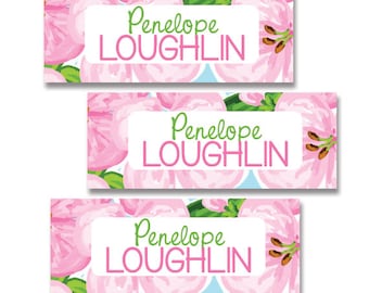 Name Labels for Girl, Waterproof School Labels, Dishwasher Safe Labels, Floral Name Stickers, Girl Waterproof Labels