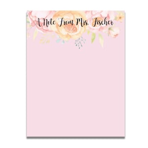 Gifts for Teachers - Personalized Teacher Notepad Floral- Teacher Gift - End of Year Teacher Gift