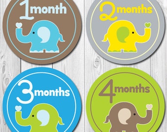 Baby Monthly Milestone Growth Stickers Grey and Yellow - Etsy