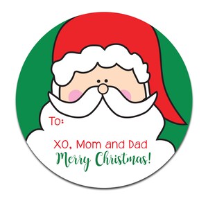 Santa Stickers, Personalized Christmas Gift Labels, Custom Name Labels for Christmas, Santa Claus To and From