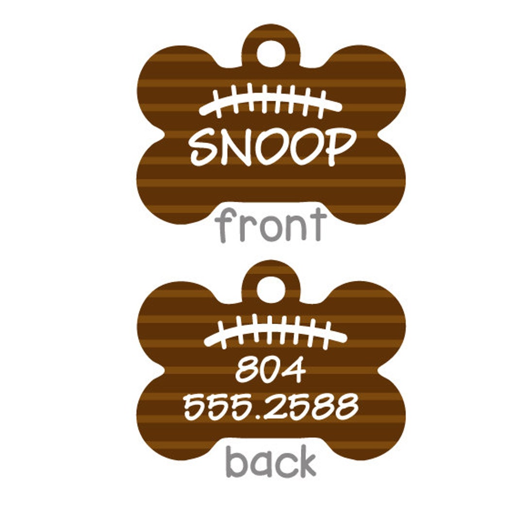 Football Dog Tag Dog Id Tag Personalized Pet Tags for Dogs Etsy