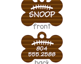 Personalized Football Dog Pet Tag, Custom Pet ID Tag, Sports them Dog Collar, Name ID for Dog, Double Sided Tag