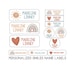 Name Labels Variety Pack | Rainbow Hearts Name Labels | Skinny Labels, Iron on Labels, Waterproof Decals for School, Daycare and Camp 