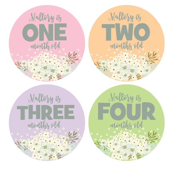 Personalized Name Stickers for Baby Baby Month Stickers Etsy