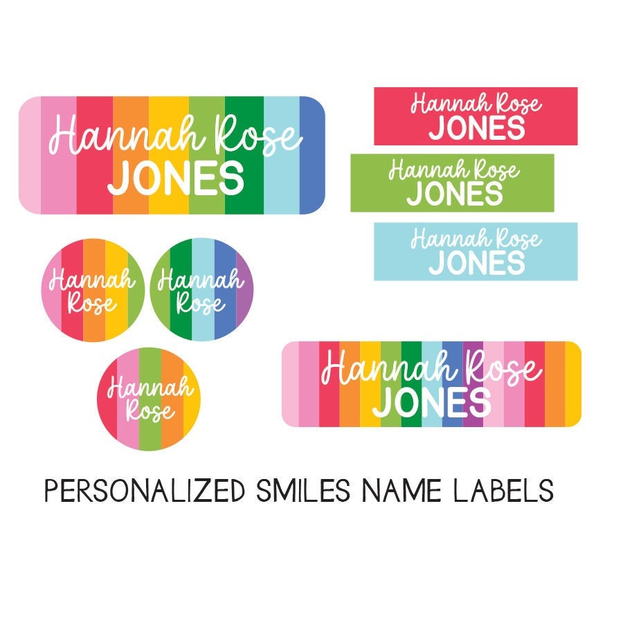 Name Labels Variety Pack | Rainbow Name Labels | Skinny Labels, Iron on ...