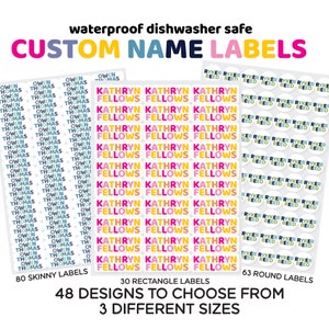 Personalized Waterproof Name Labels for Daycare, School & Camp | Vinyl Dishwasher-Safe Stickers for Kids | Custom Durable Name Tags Bottles
