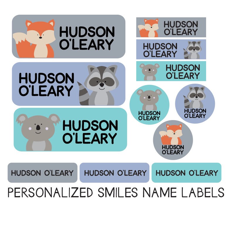 Iron On Labels, School Supply Stickers, Daycare Labels Pack, Woodland…