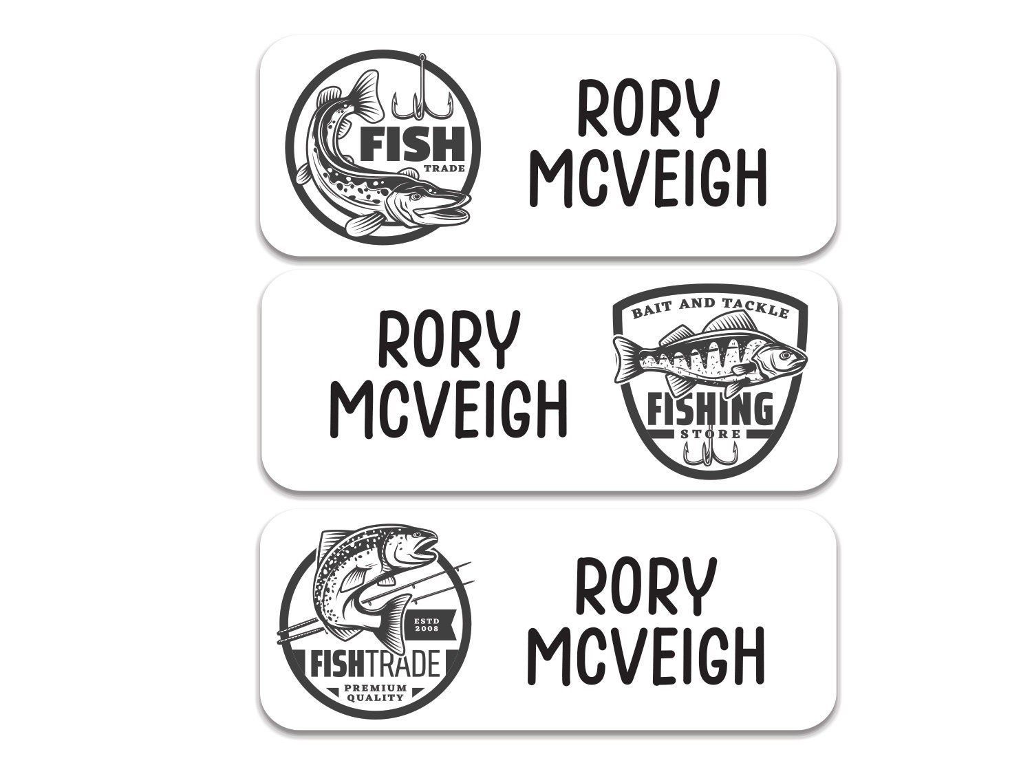 Fishing Name Labels 30 Personalized Daycare Stickers School Supply Labels  Vintage Fishing Theme Boys Custom Labels Kids Name Label 
