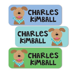 Name Labels, School Stickers, Personalized Waterproof Name Labels, Dog Name Labels, Dishwasher Safe, Puppy Waterproof Stickers