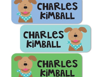 Name Labels, School Stickers, Personalized Waterproof Name Labels, Dog Name Labels, Dishwasher Safe, Puppy Waterproof Stickers