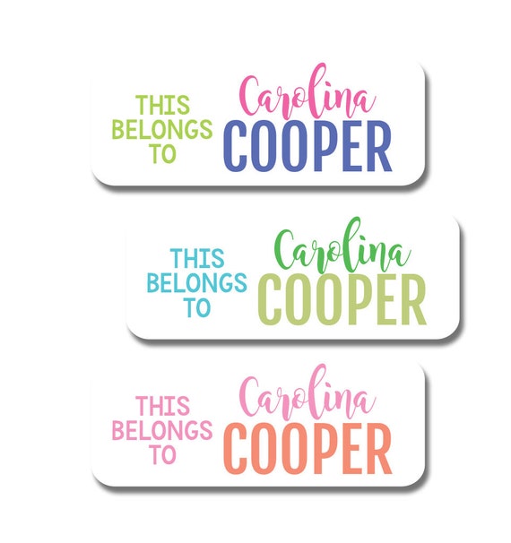 Waterproof Name Labels for School, Daycare, Camp Personalized Name