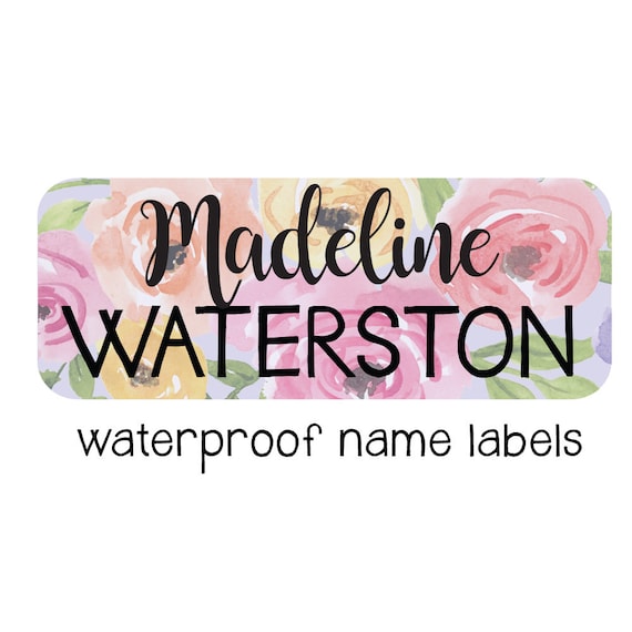 Floral Waterproof Name Labels Daycare Stickers This Belongs Etsy