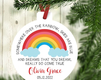 Baby’s First Christmas Ornament, Personalized Rainbow First Christmas Ornament, Wizard Of OZ Baby Ornament