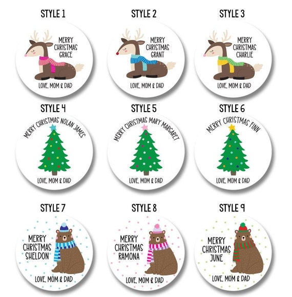 Etiquetas navideñas personalizadas para niños / Pegatinas - Etsy