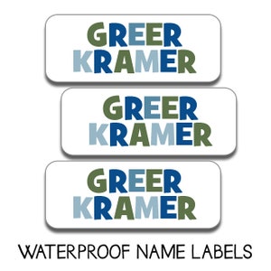 School Labels, Personalized Name Labels, Boy School Supply Stickers, Waterproof Labels, Daycare Labels image 1