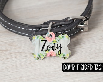 Personalized Floral Dog Tag | Name ID Tag for Pets | Girl Dog Tag | My Mom is Ugly Crying | Dog Id Tag