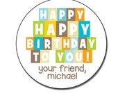 Autocollants De Joyeux Anniversaire Happy Birthday To You Etsy France