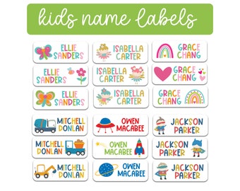 Étiquettes pour garderies |Étiquettes lavables au lave-vaisselle | Étiquettes pour fournitures scolaires| Autocollants personnalisés | Étiquettes pour enfants d'âge préscolaire | Étiquettes pour biberons | Étanches