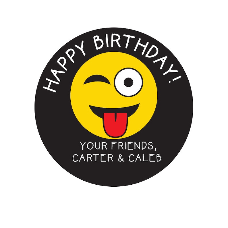 Happy Birthday Emoji Stickers Party Gift Stickers for Kids Etsy