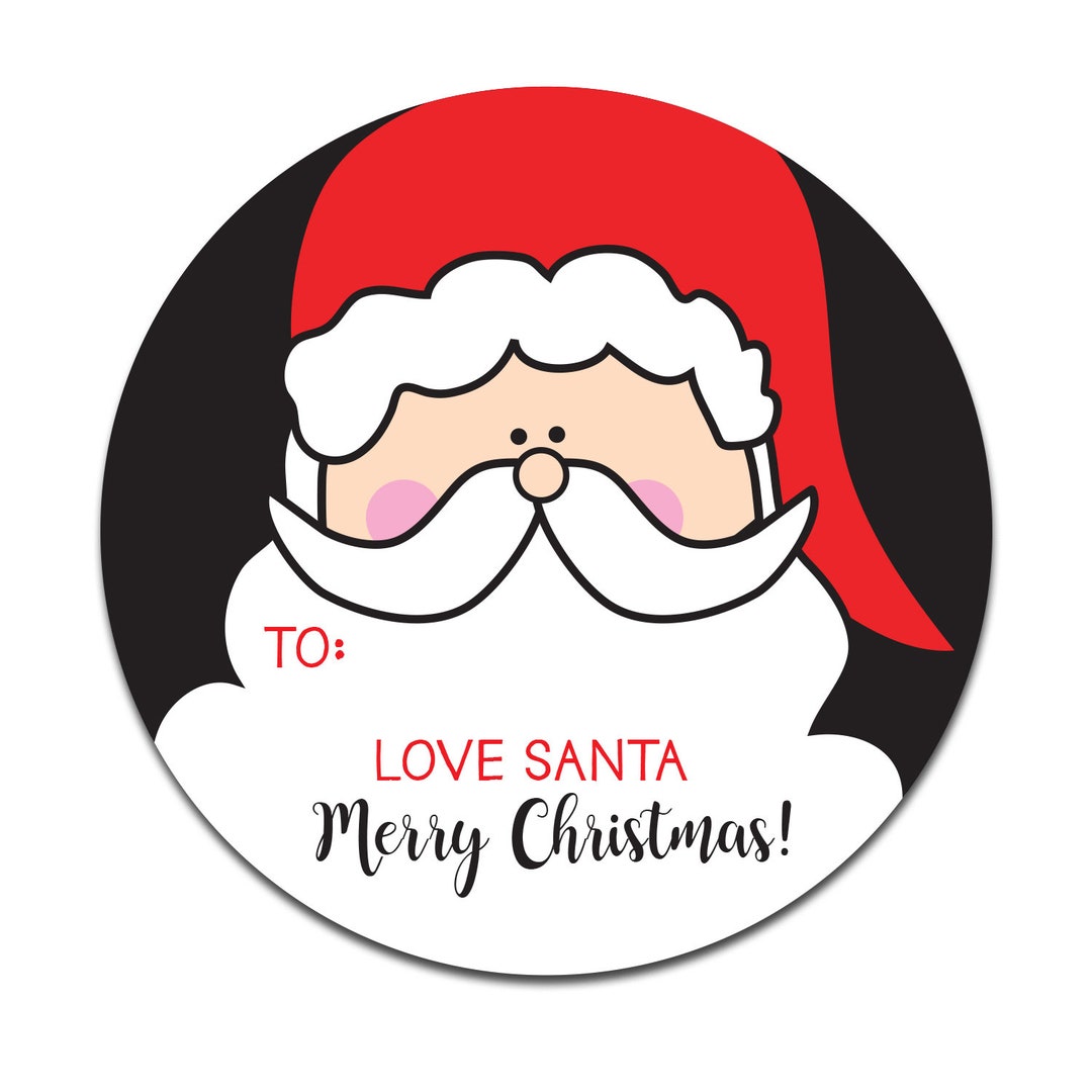Santa Stickers , Personalized Christmas Gift Labels, Santa Claus Stickers Etsy