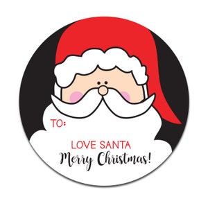 Santa Stickers , Personalized Christmas Gift Labels, Santa Claus Stickers