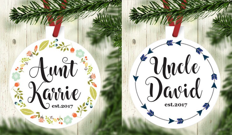 Aunt and Uncle Gift New Aunt and Uncle Personalized Christmas Ornament pregnancy reveal Aunt and Uncle Ornaments