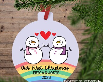 Lesbian Christmas Ornament 2023, Personalized Gay Couple Ornament, Gay Pride Ornament, Mrs and Mrs  Ornament, LGBTQ Ornament Girlfriends