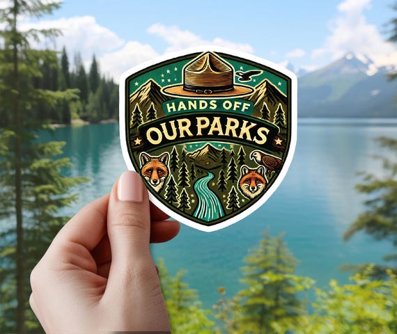 Protect Our Parks Sticker | Hands of Our National Parks Decal | Public Land | Resist Laptop Sticker | Anti Trump Drilling | Weatherproof