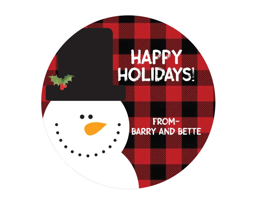 Printable Snowman Christmas Labels