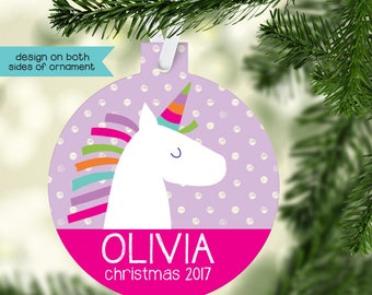 Unicorn Christmas Ornament, Baby First Christmas Ornament, Unicorn Christmas, Personalized Ornament, Unicorn Nursery