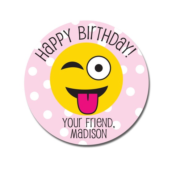 Joyeux anniversaire cadeau Stickers, visage Emoji Silly, Emoticon  anniversaire étiquettes, autocollants Emoji cadeau pour enfant, Stickers  enfants