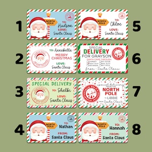 Personalized Santa Gift Stickers | North Pole Special Delivery | Custom Christmas Labels | kids Christmas Gift Tags | Festive Wrapping Decor